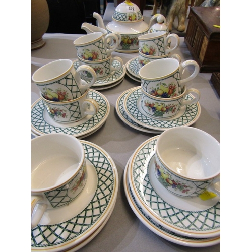 422 - VILLEROY AND BOSCH a Villeroy and Bosch 'basket' pattern tea set comprising tea pot etc.