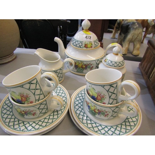 422 - VILLEROY AND BOSCH a Villeroy and Bosch 'basket' pattern tea set comprising tea pot etc.