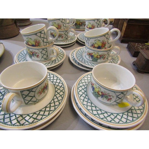 422 - VILLEROY AND BOSCH a Villeroy and Bosch 'basket' pattern tea set comprising tea pot etc.