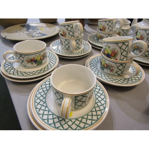 422 - VILLEROY AND BOSCH a Villeroy and Bosch 'basket' pattern tea set comprising tea pot etc.