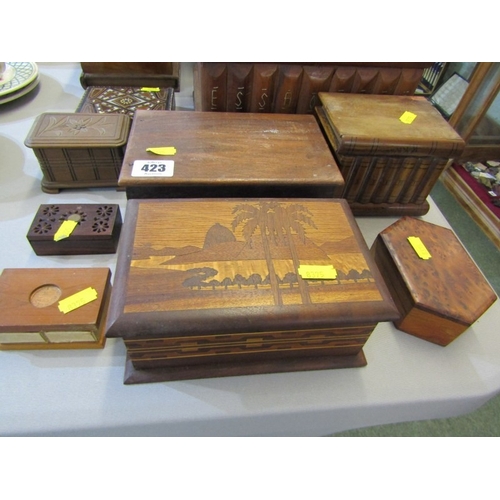 423 - VINTAGE STYLE TELEPHONE BOX, a vintage novelty telephone box, height 45cm, together with 10 various ... 