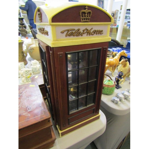 423 - VINTAGE STYLE TELEPHONE BOX, a vintage novelty telephone box, height 45cm, together with 10 various ... 