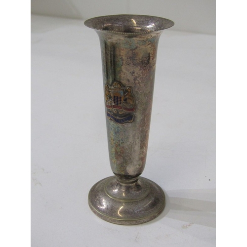 430 - PLATED SALTS, pair of plated shell form salts with dolphin supports, 3 plated tots, 4 green glass tu... 