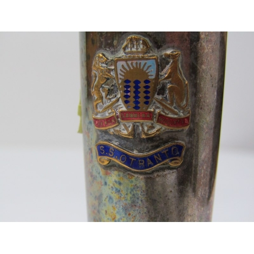 430 - PLATED SALTS, pair of plated shell form salts with dolphin supports, 3 plated tots, 4 green glass tu... 