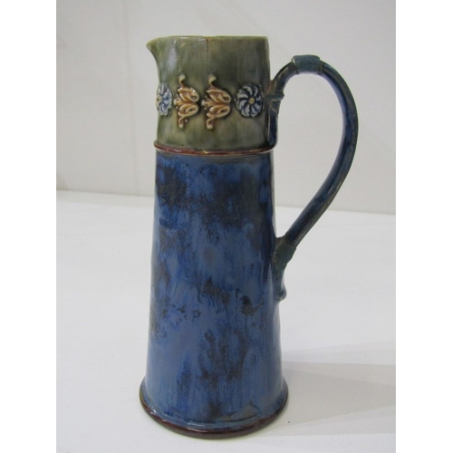 433 - ROYAL DOULTON, pair of Royal Doulton lace impressed decorated tapering spill vases, 18cm height, tog... 