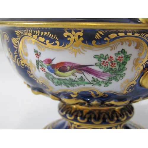 436 - 19th CENTURY PORCELAIN, Graingers Worcester sucrier, twin handled lidded sucrier decorated birds and... 