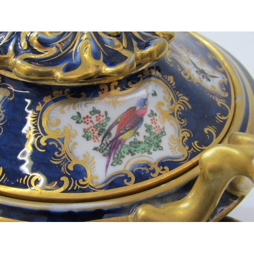 436 - 19th CENTURY PORCELAIN, Graingers Worcester sucrier, twin handled lidded sucrier decorated birds and... 