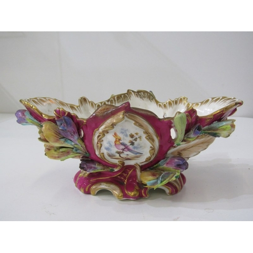 436 - 19th CENTURY PORCELAIN, Graingers Worcester sucrier, twin handled lidded sucrier decorated birds and... 