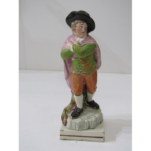 438 - STAFFORDSHIRE CREAMWARE FIGURES, collection of 4 square base figures, including 