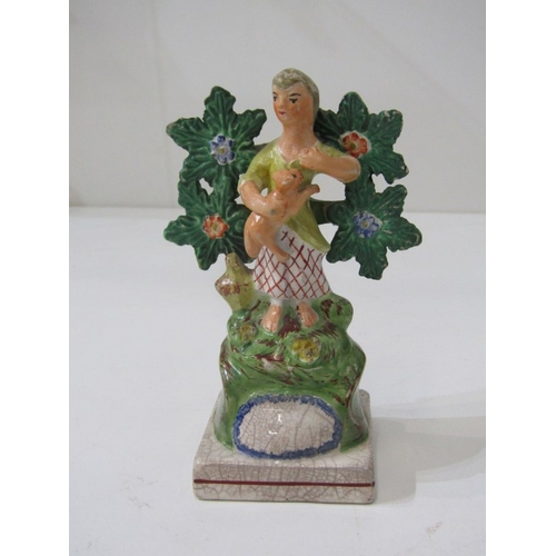 438 - STAFFORDSHIRE CREAMWARE FIGURES, collection of 4 square base figures, including 