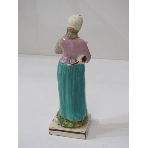 438 - STAFFORDSHIRE CREAMWARE FIGURES, collection of 4 square base figures, including 