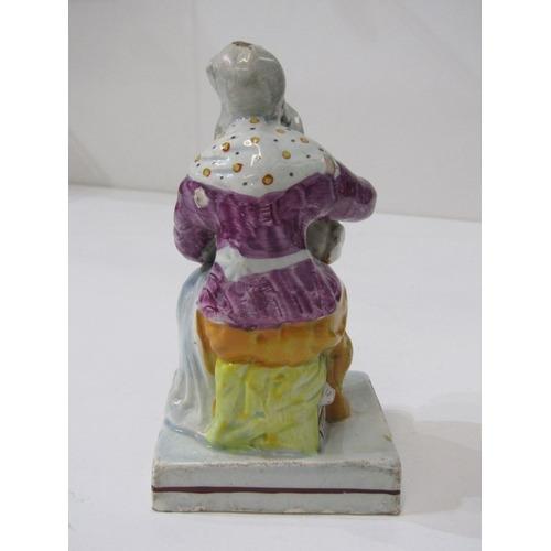 438 - STAFFORDSHIRE CREAMWARE FIGURES, collection of 4 square base figures, including 