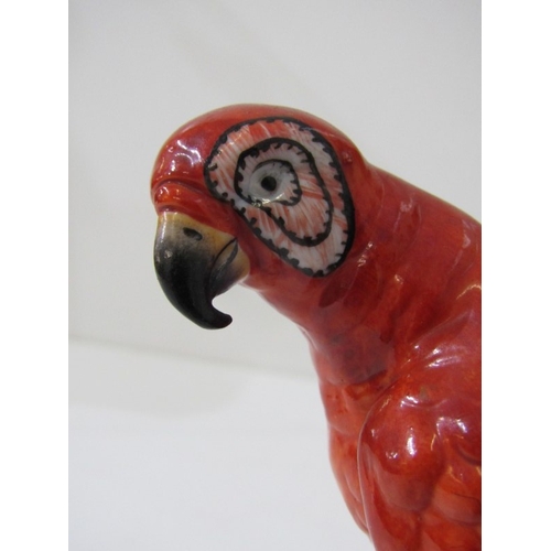 445 - HOCHST PORCELAIN, a parrot on branch, blue circular Hochst mark to base - possibly 18th Century (dam... 