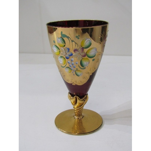 446 - ART GLASSWARE, 2 blue veined art glass vases, Jack in the pulpit vase & various other art glass (11 ... 