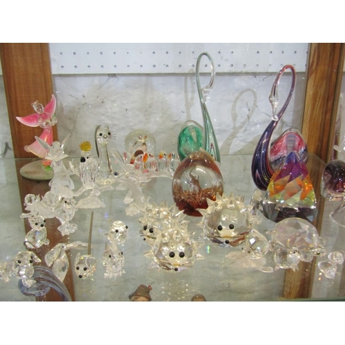 447 - SWAROVSKI GLASSWARE, several Swarovski marked glass animals together with other various art glass or... 