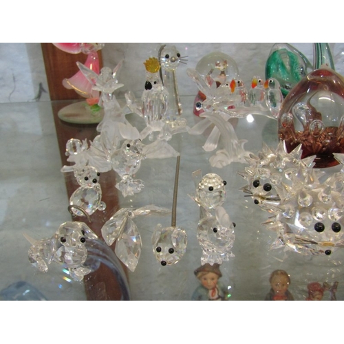 447 - SWAROVSKI GLASSWARE, several Swarovski marked glass animals together with other various art glass or... 