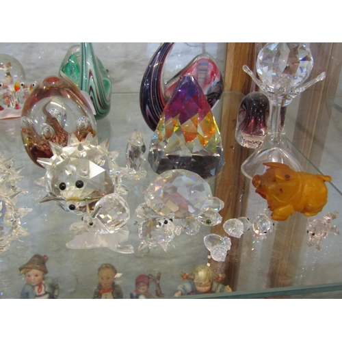 447 - SWAROVSKI GLASSWARE, several Swarovski marked glass animals together with other various art glass or... 