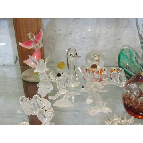 447 - SWAROVSKI GLASSWARE, several Swarovski marked glass animals together with other various art glass or... 
