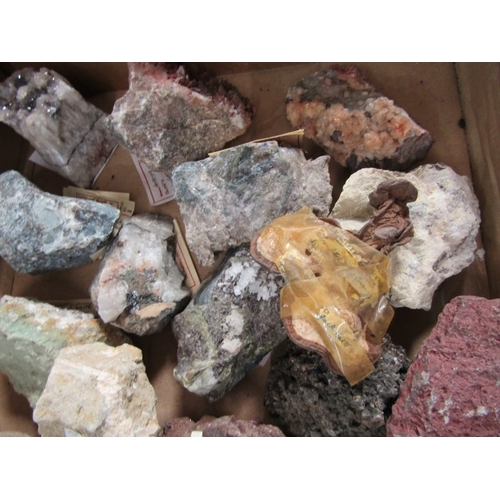 515 - MINERALS, 2 boxes of interesting minerals; volcanic lava rock from Mount Vesuvius and Mount Teide
