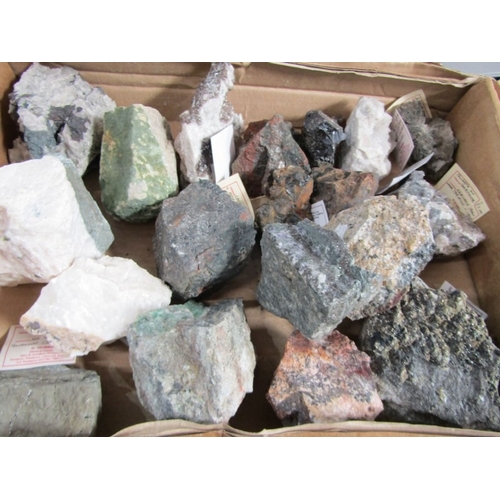 515 - MINERALS, 2 boxes of interesting minerals; volcanic lava rock from Mount Vesuvius and Mount Teide