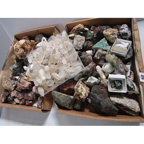 517 - MINERALS, 2 boxes of various minerals; varlamoffite, etc