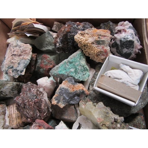 517 - MINERALS, 2 boxes of various minerals; varlamoffite, etc