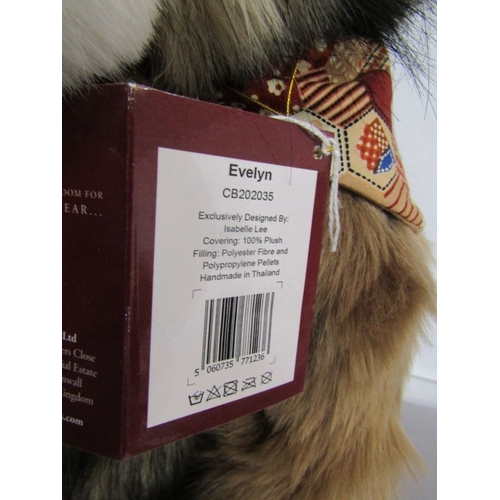 518 - CHARLIE BEARS, Evelyn CB202035 plush bear, with neckerchief, 21