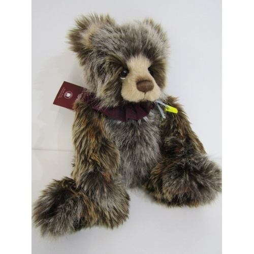 523 - PLUSH CHARLIE BEARS, Poncho CB212126A bear, also Anniversary Santa Paws, CB202076