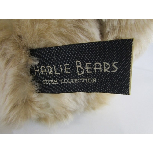 523 - PLUSH CHARLIE BEARS, Poncho CB212126A bear, also Anniversary Santa Paws, CB202076