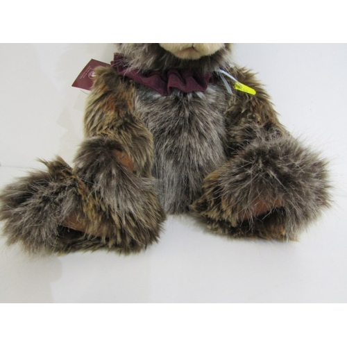 523 - PLUSH CHARLIE BEARS, Poncho CB212126A bear, also Anniversary Santa Paws, CB202076