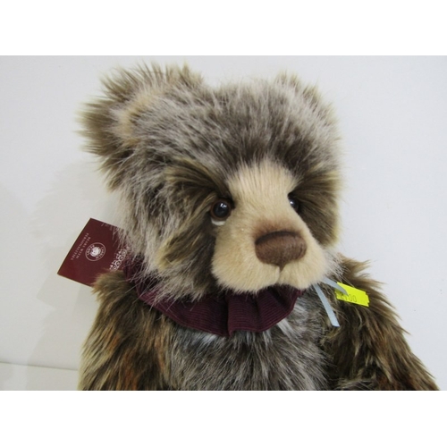 523 - PLUSH CHARLIE BEARS, Poncho CB212126A bear, also Anniversary Santa Paws, CB202076