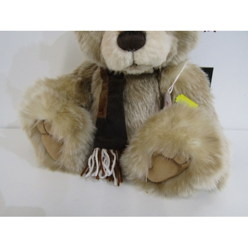 523 - PLUSH CHARLIE BEARS, Poncho CB212126A bear, also Anniversary Santa Paws, CB202076