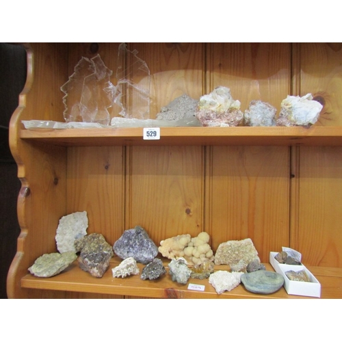 529 - MINERALS, various minerals including fluorite and pyromorphite, etc