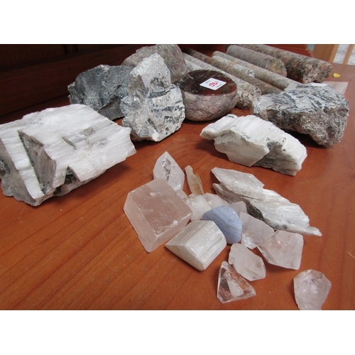 531 - STONE/MINERALS, various uncut stone minerals and diamond drill cores from Cornwall