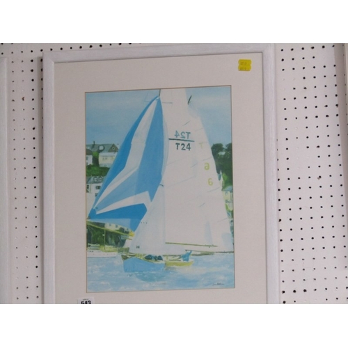 543 - WITHDRAWN WITHDRAWN
RACING YACHTS, pair of signed, framed prints of racing yachts, by Jan Stokes