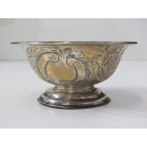 558 - SILVER BOWL, silver footed bowl, with foliate decoration, Birmingham 1901, 106 grams