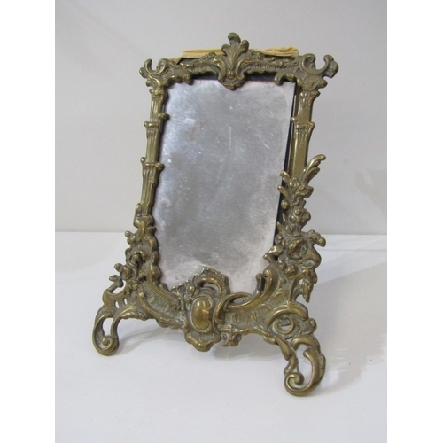 560 - PHOTO FRAMES, a small photo frame with silver mount, together with a brass framed example and an Art... 