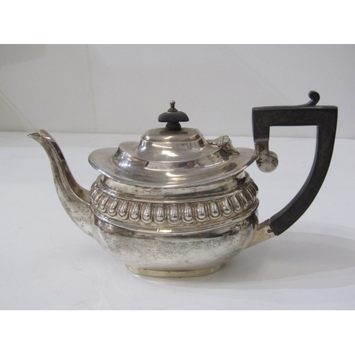 561 - SILVER TEA SET, 3 piece silver tea set; tea pot, sugar bowl and cream jug, Chester HM, 594 grams (in... 