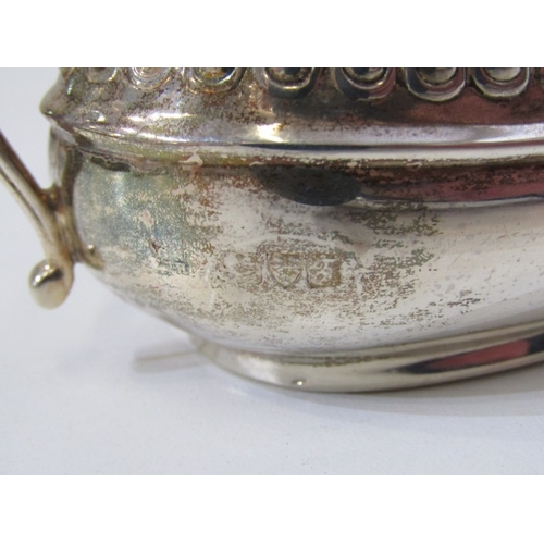 561 - SILVER TEA SET, 3 piece silver tea set; tea pot, sugar bowl and cream jug, Chester HM, 594 grams (in... 