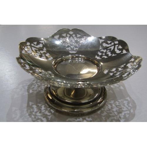 567A - SILVER COMPORT with pierced decoration, Birmingham HM, also a silver sugar bowl on 3 hoof feet, make... 