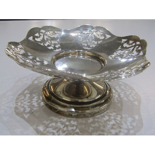 567A - SILVER COMPORT with pierced decoration, Birmingham HM, also a silver sugar bowl on 3 hoof feet, make... 