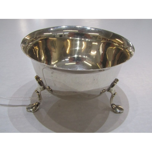 567A - SILVER COMPORT with pierced decoration, Birmingham HM, also a silver sugar bowl on 3 hoof feet, make... 