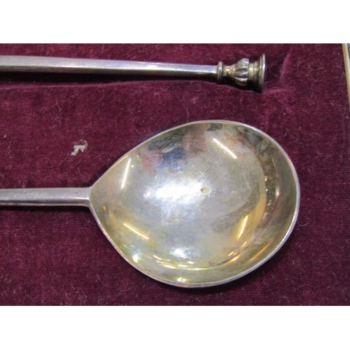 568A - SILVER CUTLERY, boxed pair of silver anointing spoons with Sheffield HM, in retail box for Langford ... 