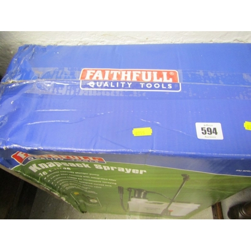 594 - KNAPSACK SPRAYER, a 16L knapsack sprayer by Faithfull