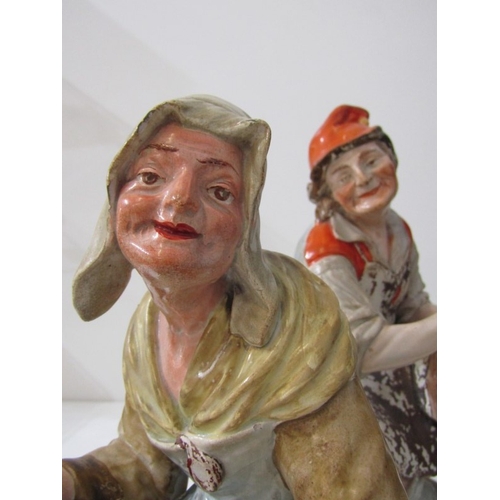 6 - VICTORIAN STAFFORDSHIRE, pair of early square base figures 