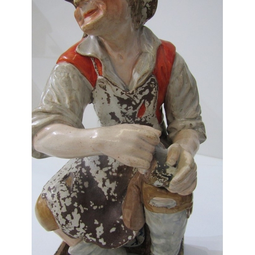 6 - VICTORIAN STAFFORDSHIRE, pair of early square base figures 