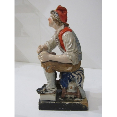 6 - VICTORIAN STAFFORDSHIRE, pair of early square base figures 