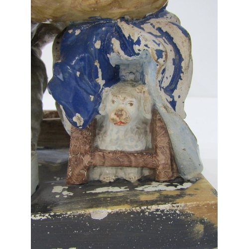 6 - VICTORIAN STAFFORDSHIRE, pair of early square base figures 