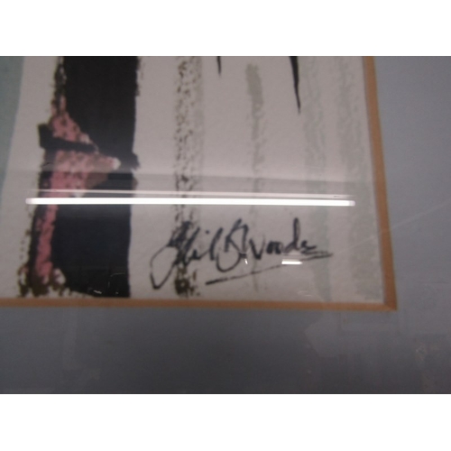 615 - JAPANESE PRINT, Japanese silk screen print, indistinctly signed, 