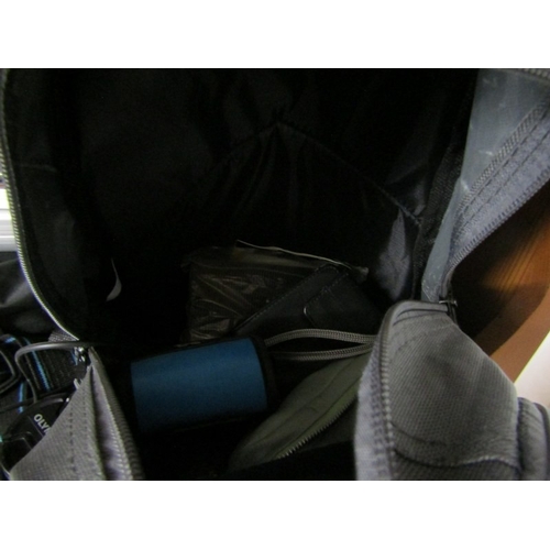 622 - PHOTOGRAPHY, an Olympus OM1 camera, together with a tripod, Canon binoculars, etc